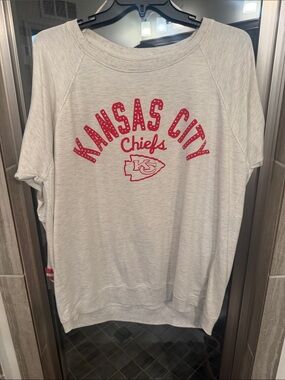 Kansas City Chiefs Kids Light Heather Gray Pullover Sweatshirt